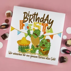 Birthday Fiesta - 32 Lindt Pralinen ohne Alkohol mit Wunschtext personalisiert