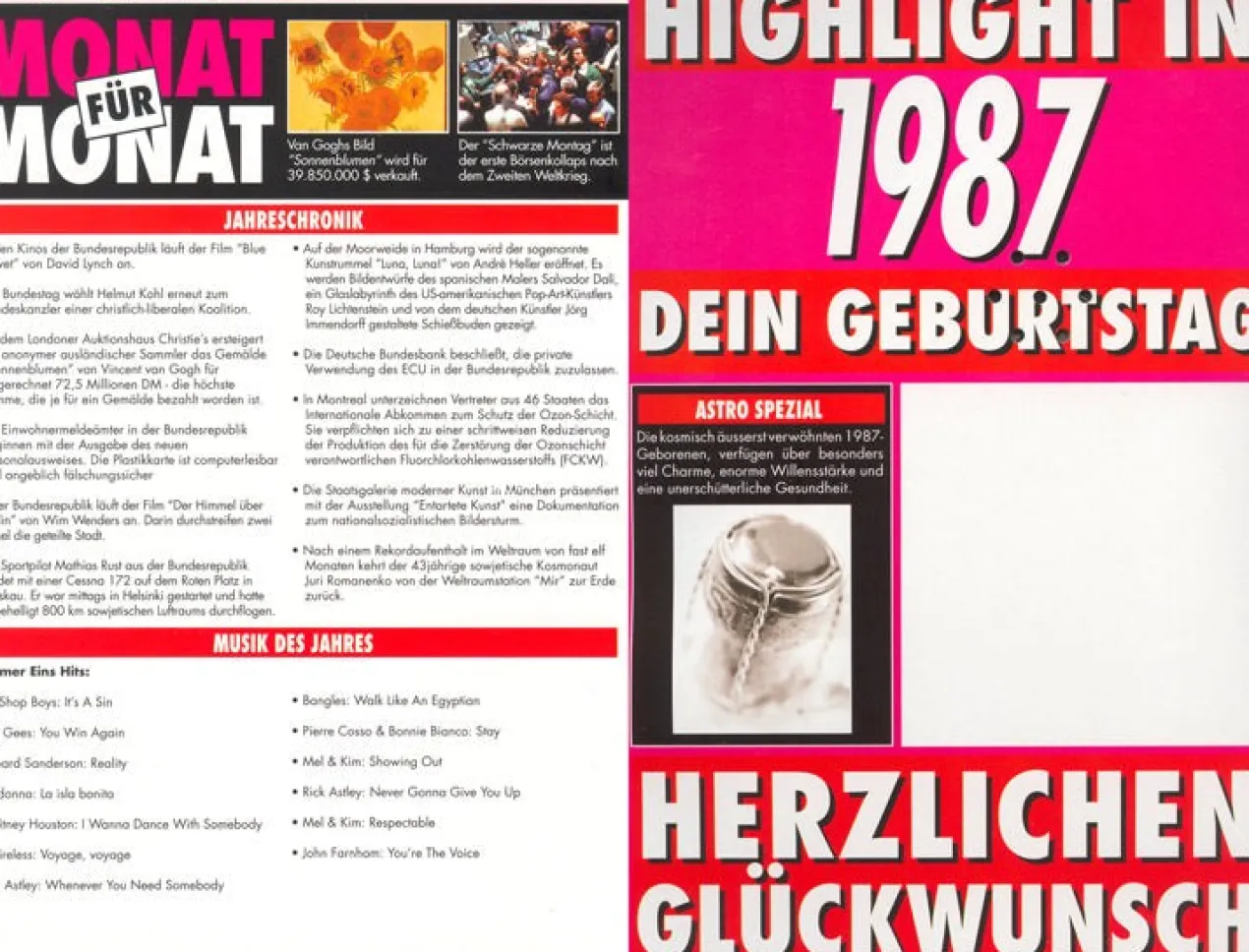Birthday Times Karte mit Sound 1987