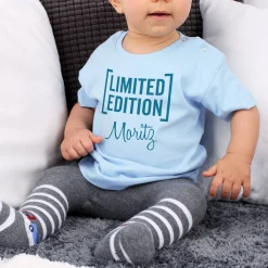 Blaues Babyshirt Limited Edition mit Name