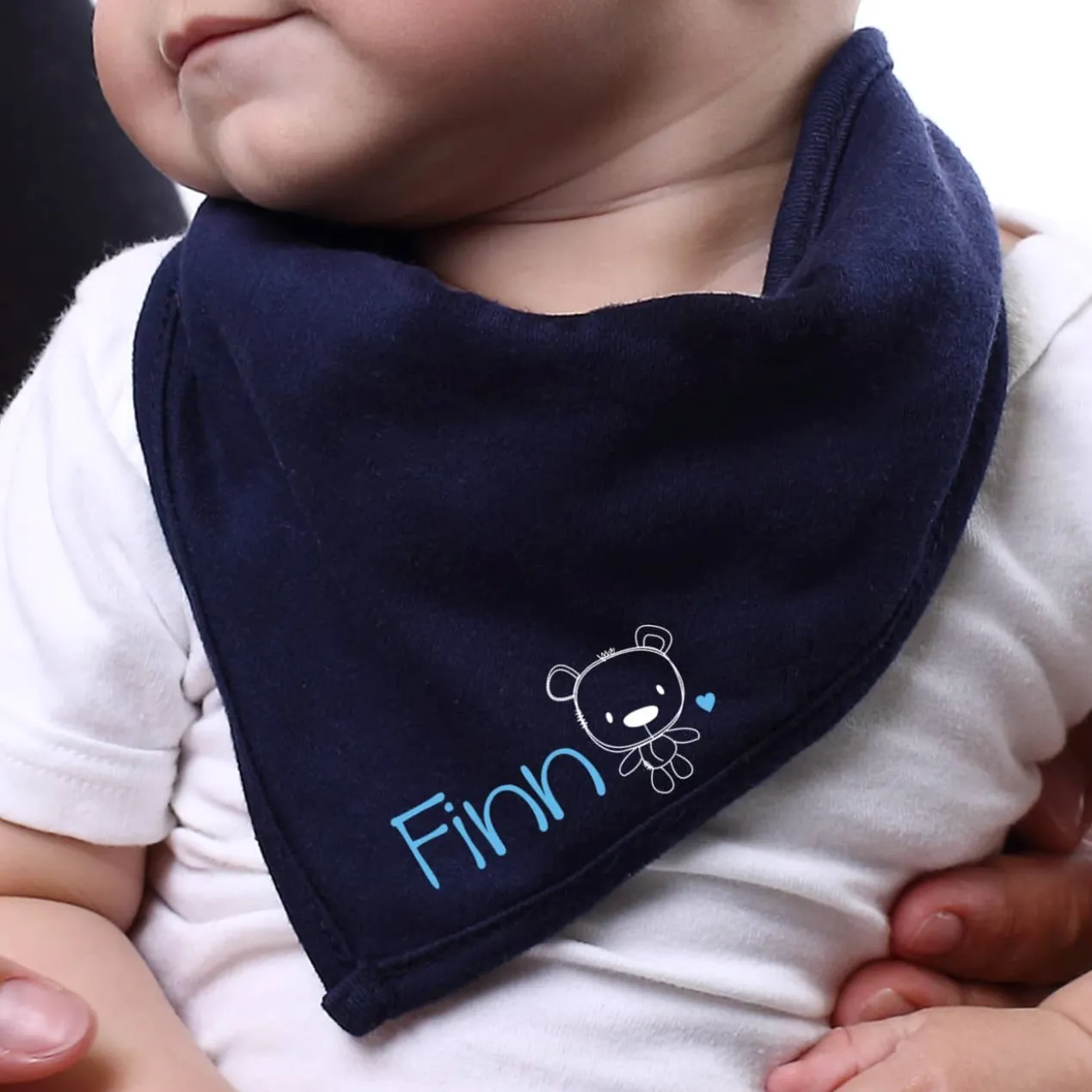 Blaues Bandana für Babys mit Namensaufdruck