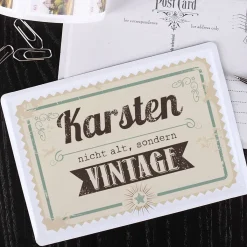 Blechpostkarte zum Geburtstag - Nicht alt, sondern vintage!