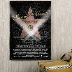 Blechschild mit Aufdruck Star des Abends Walk of Fame