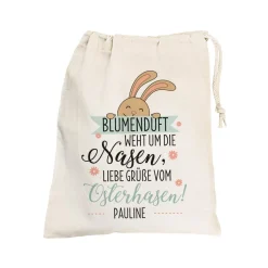 Blumenduft weht um die Nasen - Geschenksack zu Ostern mit Ihrem Wunschnamen