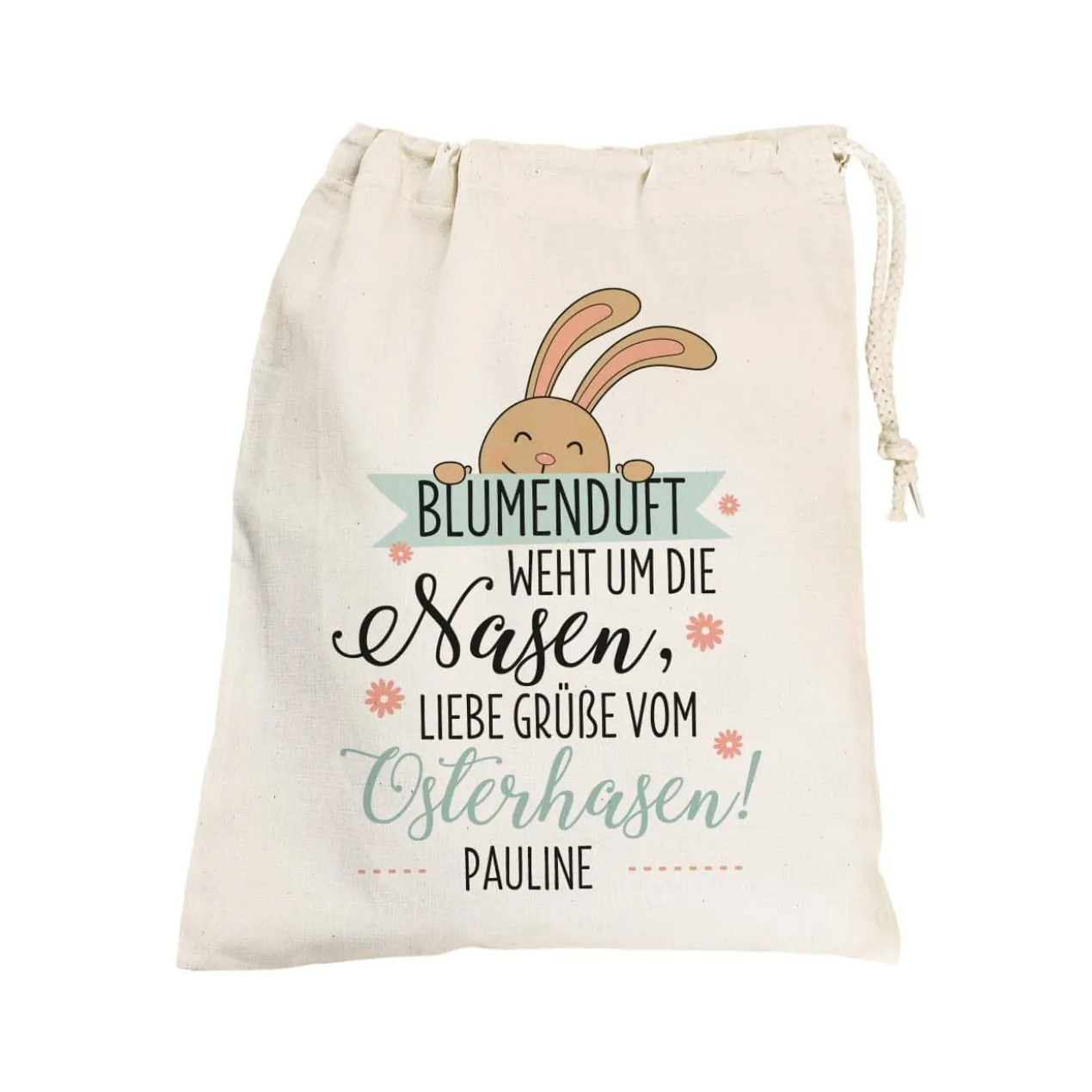 Blumenduft weht um die Nasen - Geschenksack zu Ostern mit Ihrem Wunschnamen