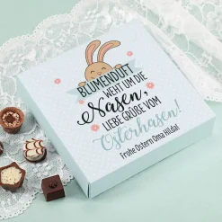Blumenduft weht um die Nasen - Lindt Pralinen zu Ostern mit Wunschtext