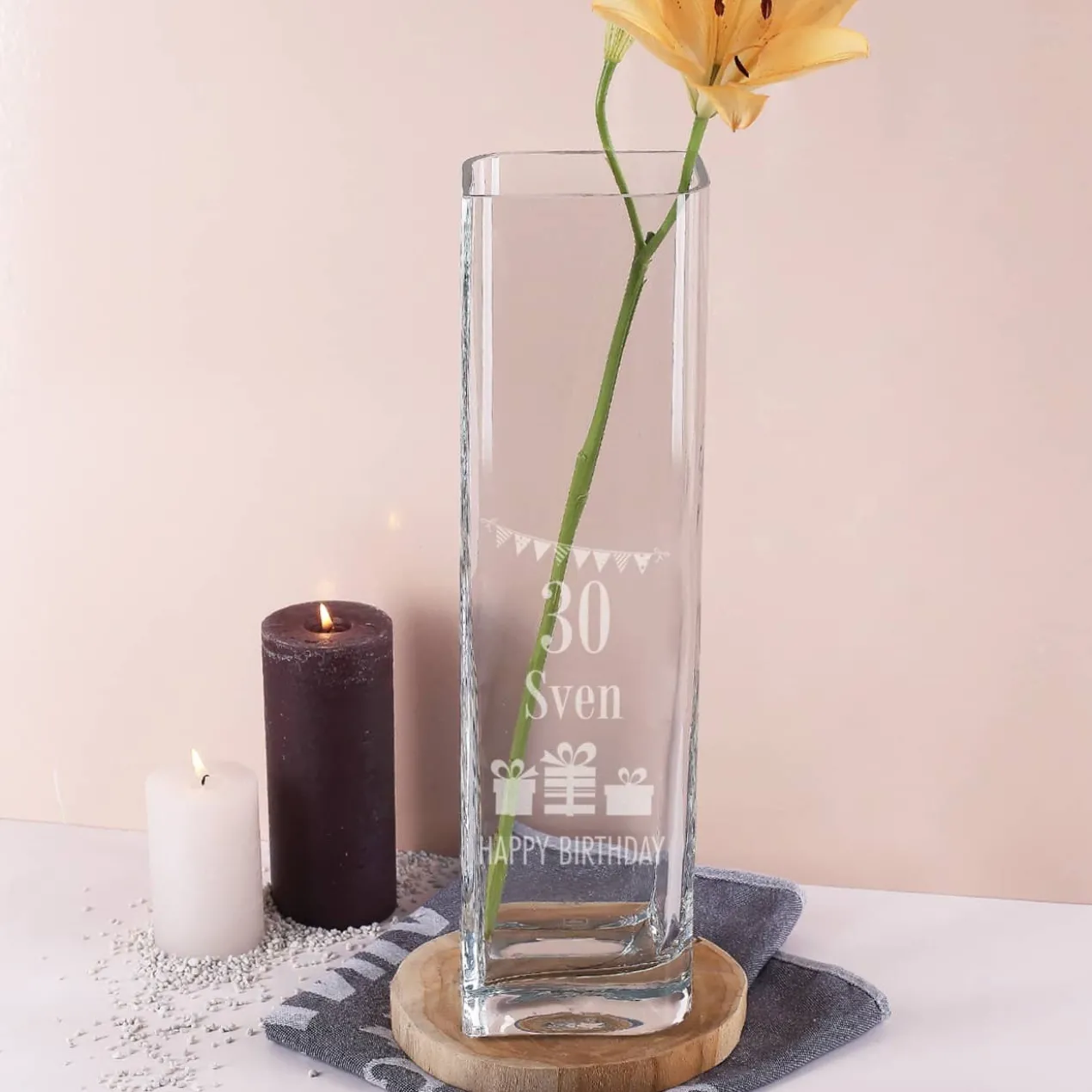 Blumenvase von Leonardo zum Geburtstag mit Gravur