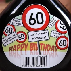 Bocksbeutel zum 60. Geburtstag mit Verkehrszeichen