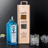 Bombay-Gin im Geschenk-Set mit graviertem Glas in bedruckter Holzkiste