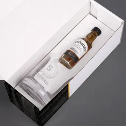 Bowmore Geschenk-Set mit graviertem Glas und 1 Miniatur-Flasche Bowmore 12 Jahre