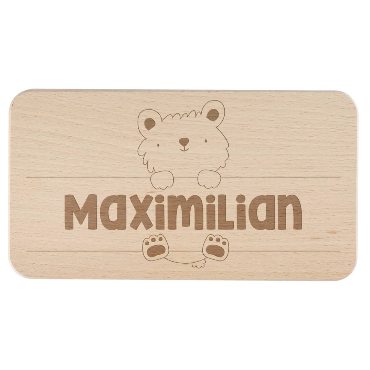 Brettchen mit Teddymotiv und Wunschname graviert