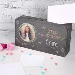 Briefbox zur Einschulung mit Foto und Namensaufdruck
