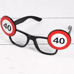 Brille mit Verkehrszeichen zum 40. Geburtstag oder Jubiläum