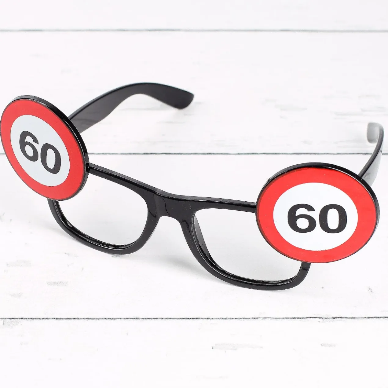 Brille mit Verkehrszeichen zum 60. Geburtstag oder Jubiläum