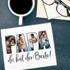 Brillenputztuch als Fotogeschenk für den besten Papa