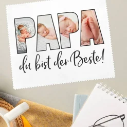 Brillenputztuch als Fotogeschenk für den besten Papa