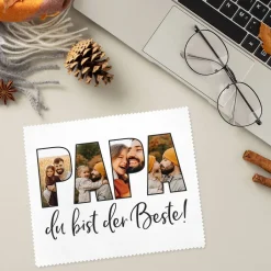 Brillenputztuch als Fotogeschenk für den besten Papa