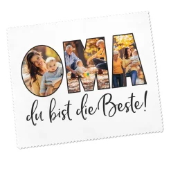 Brillenputztuch mit Fotoaufdruck für die beste Oma
