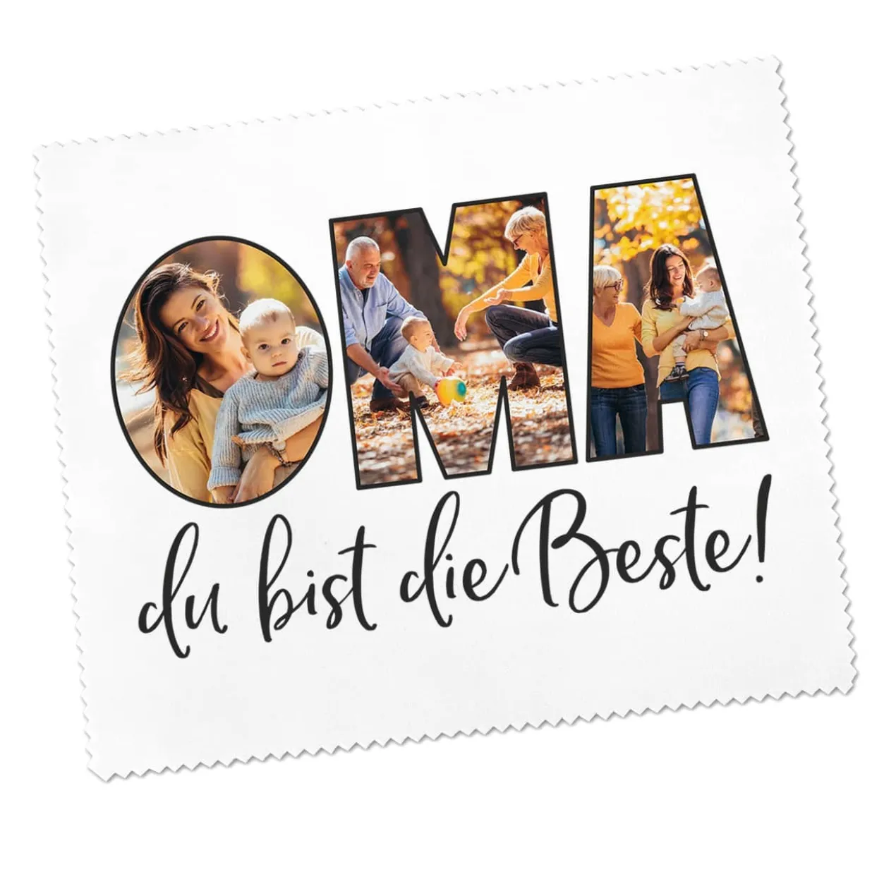 Brillenputztuch mit Fotoaufdruck für die beste Oma