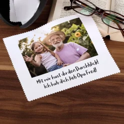 Brillenputztuch mit Foto und Wunschtext