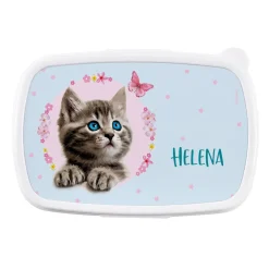 Brotdose mit Baby-Katze und Ihrem Wunschnamen bedruckt