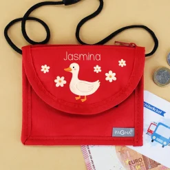 Brustbeutel personalisierbar mit Name & Enten Motiv | Geschenk für Mädchen | Farbauswahl
