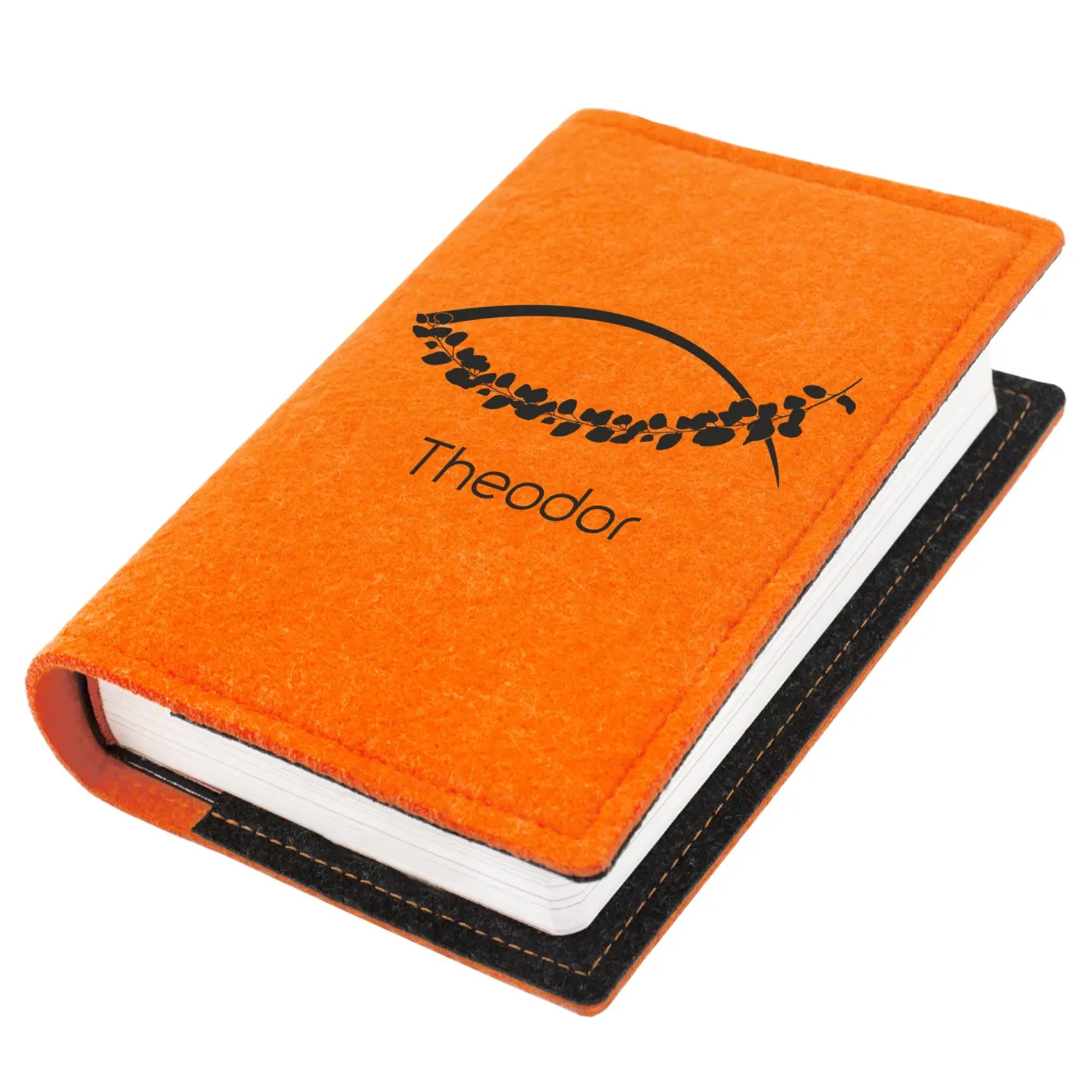 Buchhülle für Gotteslob mit Ichthys Fisch Motiv & Name | Personalisierte Schutzhülle für Gesangbuch