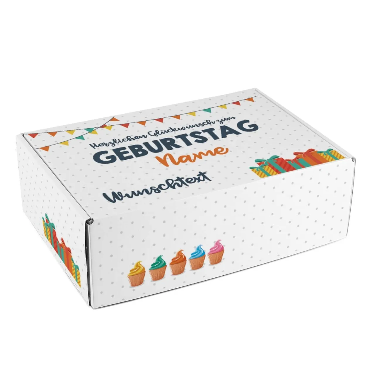 Bunte Geschenkverpackung zum Geburtstag