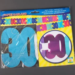 Bunte Papiergirlande zum 30. Geburtstag