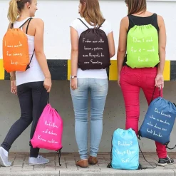 Bunte Rucksäcke mit Ihrem individuellen Wunschtext bedruckt