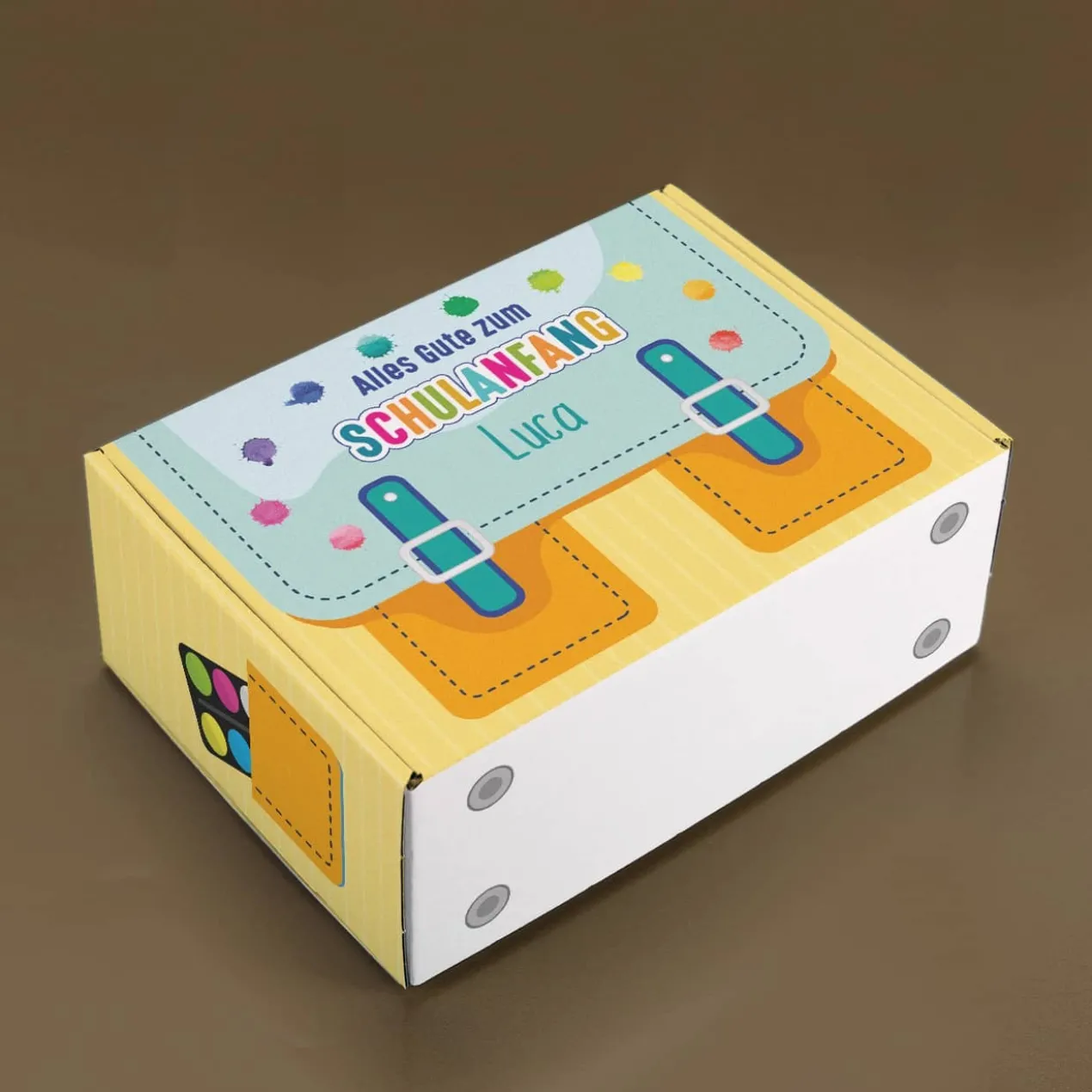 Buntes Geschenkset zur Einschulung mit Trinkflasche, Geldbörse & Schlüsselband