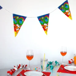 Bunte Wimpelkette zum 30. Geburtstag