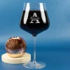 Burgunderglas mit Gravur von Initiale & Name | Personalisiertes Weinglas von Leonardo 770ml