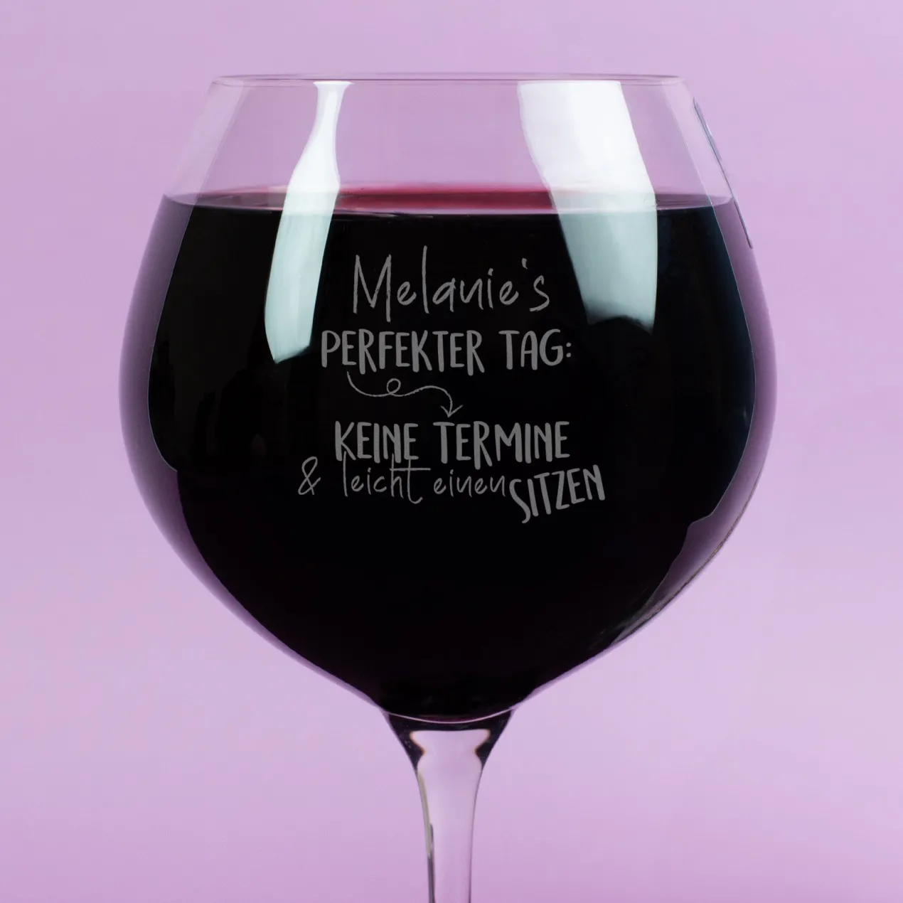 Burgunderglas von Leonardo mit Gravur 'Perfekter Tag' & Name | Personalisiertes Weinglas Geschenk
