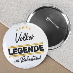 Button - Eine Legende geht in Rente - mit Namensaufdruck in 2 Größen