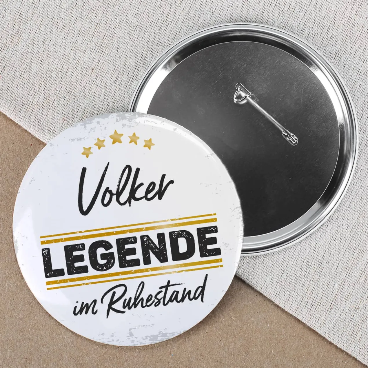 Button - Eine Legende geht in Rente - mit Namensaufdruck in 2 Größen