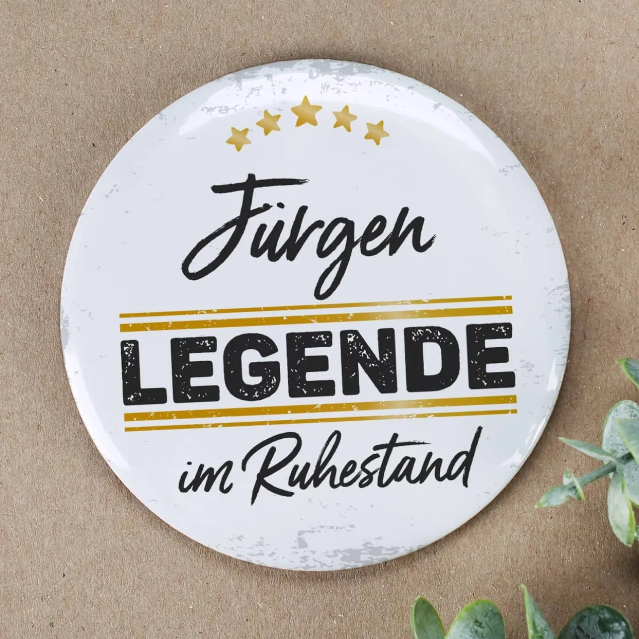 Button - Eine Legende geht in Rente - mit Namensaufdruck in 2 Größen