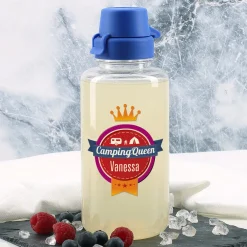 Camping Queen - transparente Trinkflasche mit Name personalisiert 0,7 L
