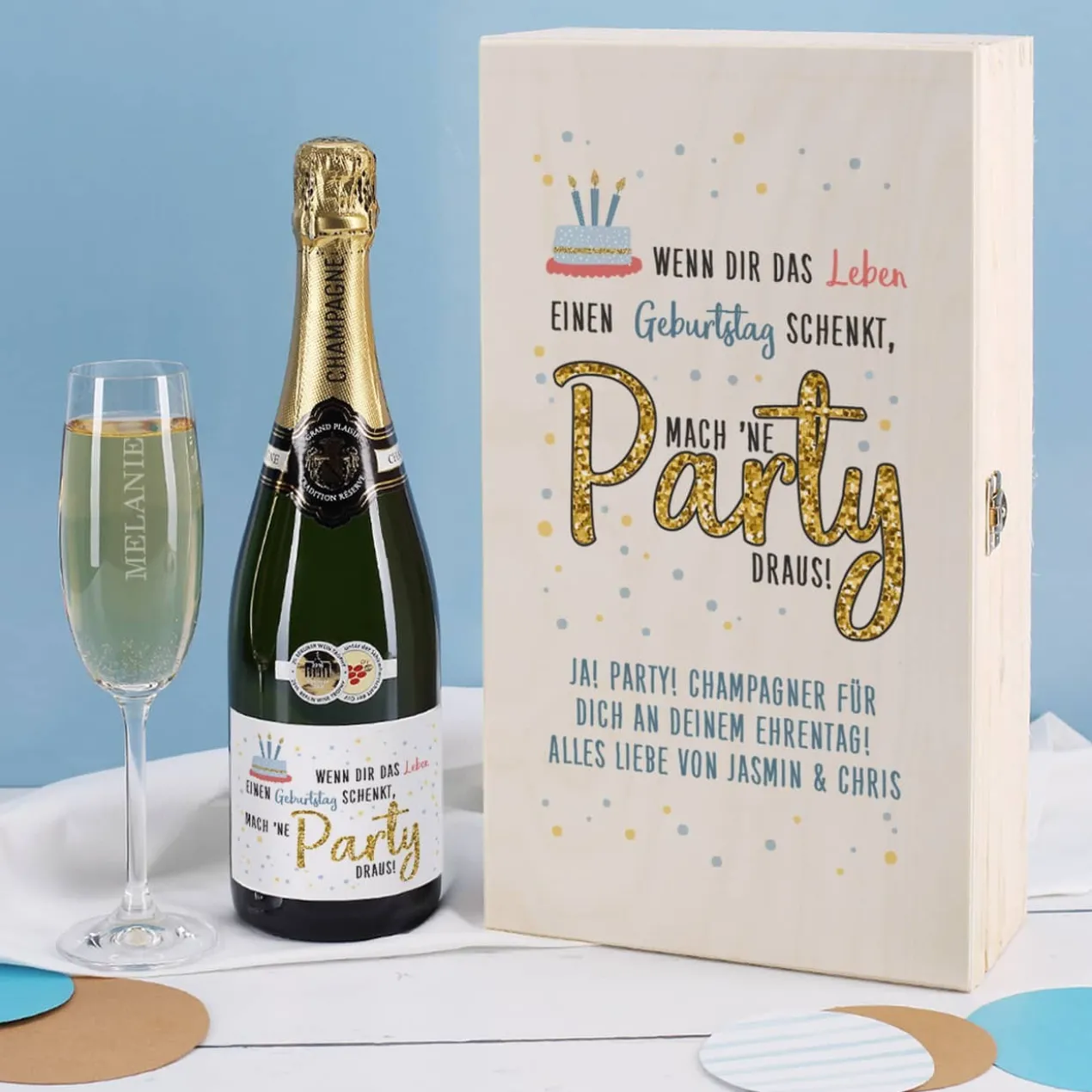 Champagner Geschenkset zum Geburtstag...mach 'ne Party draus