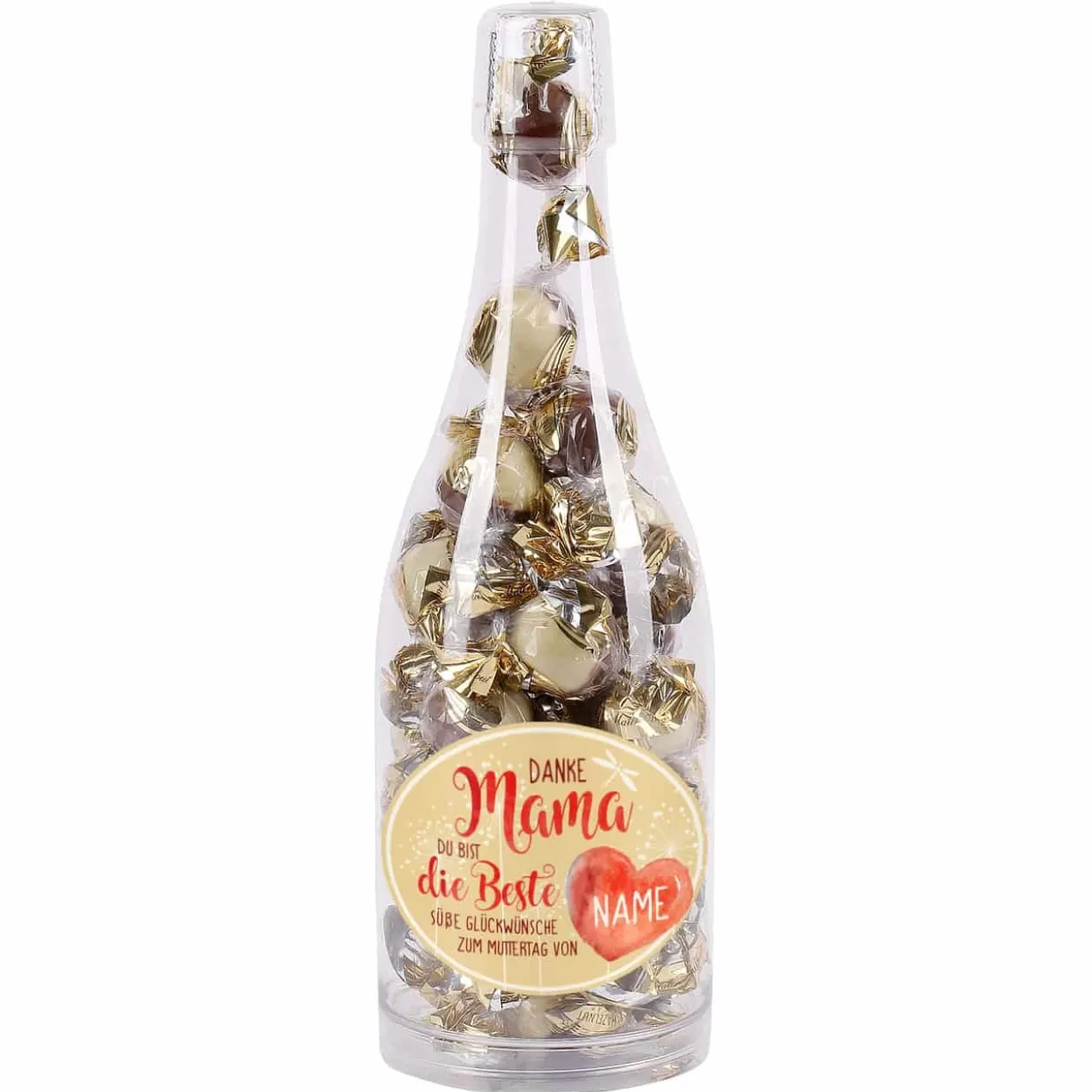 Champagner Pralinenflasche zum Muttertag