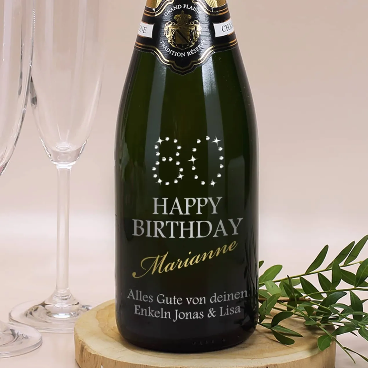 Champagner zum 80. Geburtstag MADE WITH SWAROVSKI® ELEMENTS
