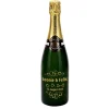 Champagner zur Hochzeit graviert mit Herzen, Namen & Datum