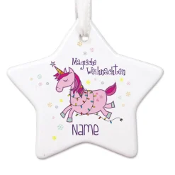 Christbaumanhänger - Magische Weihnachten - mit Einhorn und Wunschname