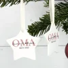 Christbaumschmuck - Oma seit - bedruckter Sternanhänger