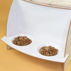 clipfritz Katzenhaus aus Holz personalisiert mit Name | Haus mit Futterstation für Katzen
