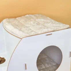 clipfritz Katzenhaus aus Holz personalisiert mit Name | Haus mit Futterstation für Katzen