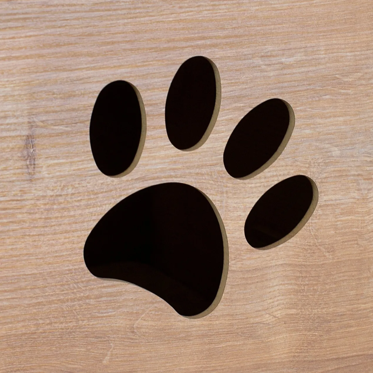 clipfritz Katzenhaus aus Holz personalisiert mit Name | Haus mit Futterstation für Katzen
