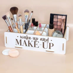 clipfritz Make up Organizer aus Holz | Kosmetik Aufbewahrung als Geschenk für Frauen