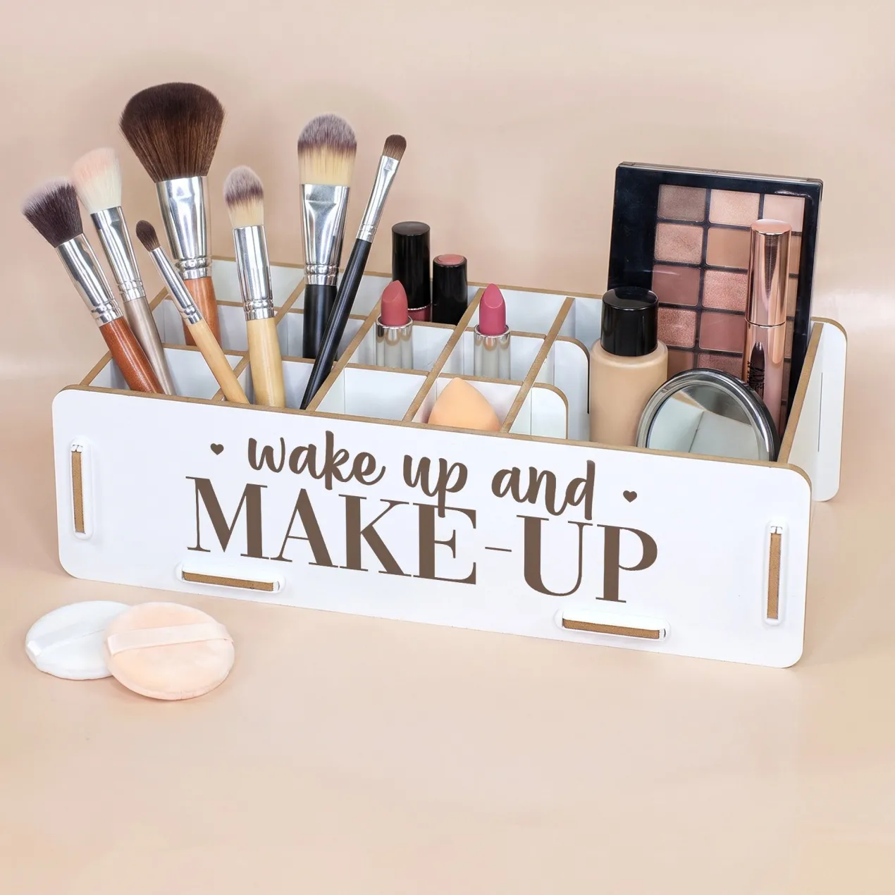 clipfritz Make up Organizer aus Holz | Kosmetik Aufbewahrung als Geschenk für Frauen
