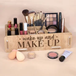 clipfritz Make up Organizer aus Holz | Kosmetik Aufbewahrung als Geschenk für Frauen