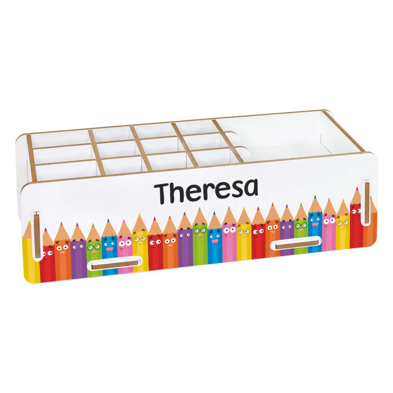 clipfritz Stiftebox aus Holz personalisierbar mit Name | Organizer als Geschenk für Kinder